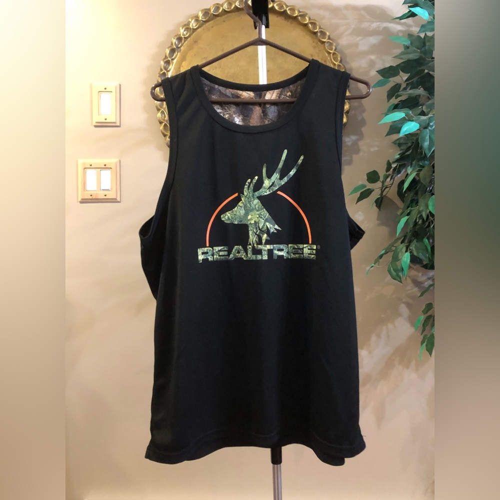 Realtree Black Tank Top with Camo Logo